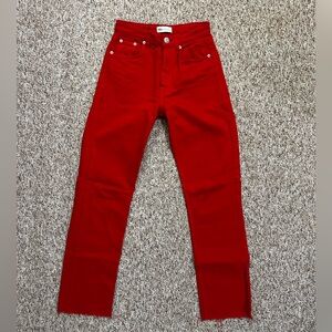 Zara Scarlet Red Denim Pants